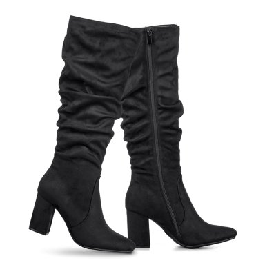 BOTAS LARGAS MUJER CASUAL PU TEXIL TACON GRUESO WEIDE HX512 - 6