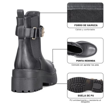 BOTIN CASUAL MUJER ECO CUERO VINTAGE PLATAFORMA WEIDE RQ81 - 9