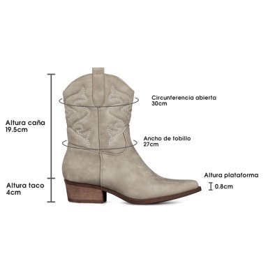 BOTIN CASUAL MUJER MODA VINTAGE COWBOY BORDADO WEIDE QBM20 - 7