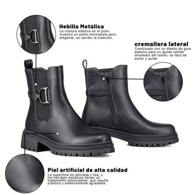 BOTIN CASUAL MUJER ECO CUERO CON FELPA COMODO WEIDE ZS60 - 8