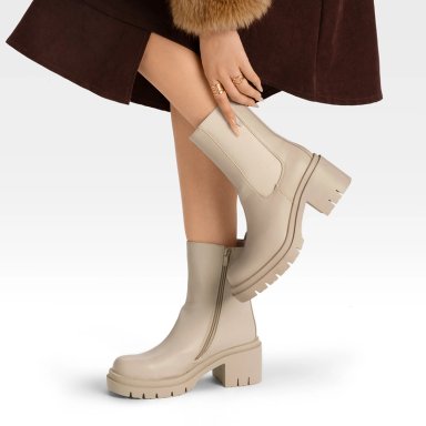 BOTIN BEIGE CASUAL MUJER WEIDE ZS22 - 3