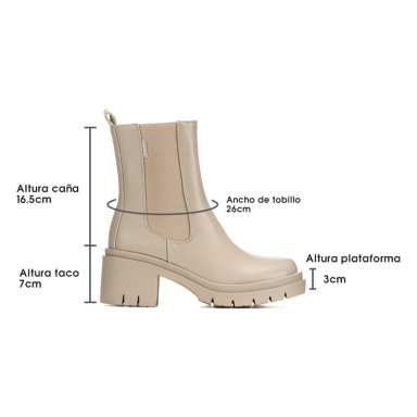 BOTIN BEIGE CASUAL MUJER WEIDE ZS22 - 7