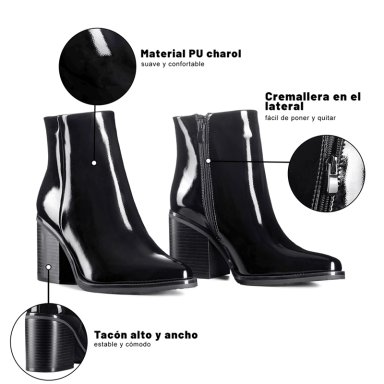 BOTIN TACO MUJER CASUAL PU WEIDE CZY656 - 9