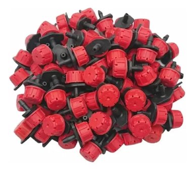 ROLLO 50MTS CAÑERIA PLANSA POLIETI 1/2 + PACK 50 GOTERO ROJO - 1