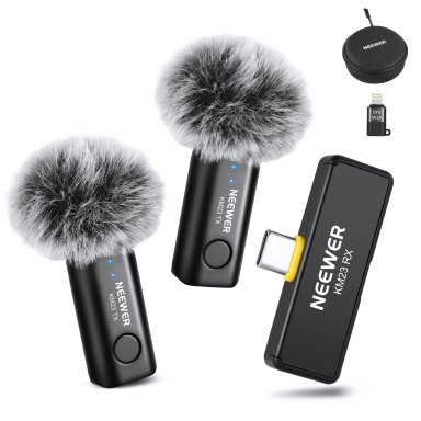 KIT DE MICROFONO INALAMBRICO NEEWER KM23 DE SOLAPA - 1