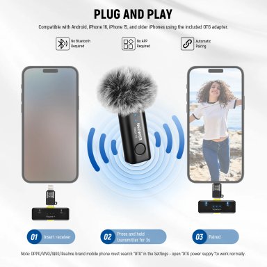 KIT DE MICROFONO INALAMBRICO NEEWER KM23 DE SOLAPA - 3