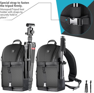 MOCHILA BANDOLERA PARA CAMARA NEEWER (NEGRA) - 6