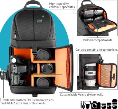 MOCHILA BANDOLERA PARA CAMARA NEEWER (NEGRA) - 7