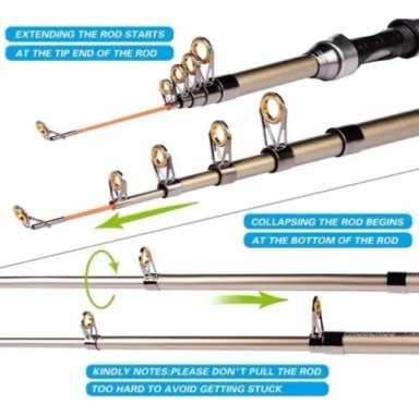 KIT PESCA 1.8M CAÑA CARRETE SEÑUELO ACCESORIO BOLSA COMPLETO - 3
