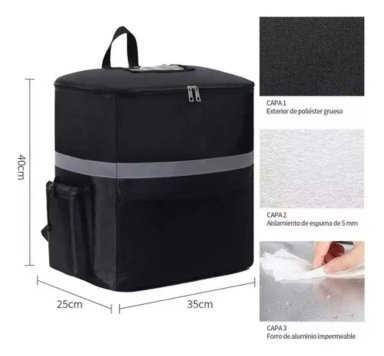 MOCHILA TERMICA MULTIFUNCIONAL DELIVERY REPARTIDOR UBER TIPO - 2
