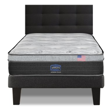 CAMA EUROPEA SIMMONS SPRING PLUS 1,5PL BOX RESPALDO URBAN MARENGO - 1