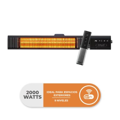 CALEFACTOR ELE CTRICO DE TERRAZA MURO ANWO 2000W CON WIFI MU20W - 1