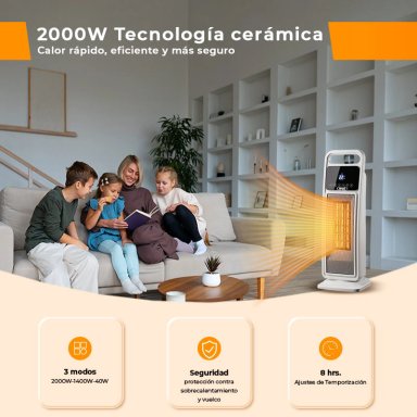 CALEFACTOR ELE CTRICO DE TERRAZA MURO ANWO 2000W CON WIFI MU20W - 8