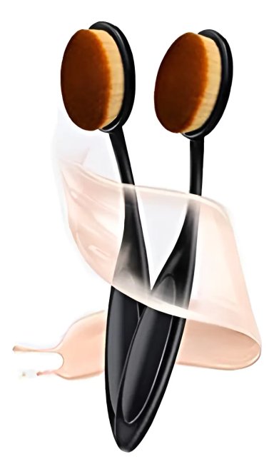 BROCHA PINCEL CEPILLO OVALADA CONTORNO BASE MAQUILLAJE - 1