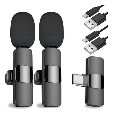 PACK 2 MICROFONOS INALAMBRICO CONEXION TIPO USB-C - 1