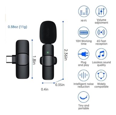 PACK 2 MICROFONOS INALAMBRICO CONEXION TIPO USB-C - 3