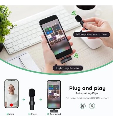 PACK 2 MICROFONOS INALAMBRICO CONEXION TIPO USB-C - 4