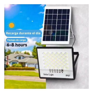 FOCO REFLECTOR EXTERIOR RECARGA SOLAR 200W AHORRA ENERGIA - 2