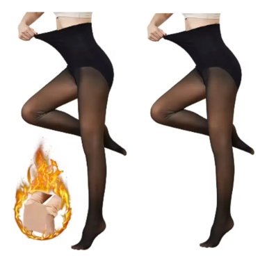 PACK 2 PANTYS CALZAS MEDIAS EFECTO PIEL CON POLAR Y FAJA - 1