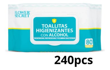PACK 240 TOALLAS HUMEDAS HIGIE NICAS CON ALCOHOL MULTIUSO - 5