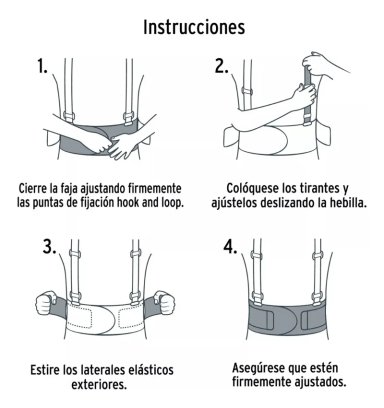 FAJA CINTURON SOPORTE ESPALDA BAJA LUMBAR AJUSTABLE - 6
