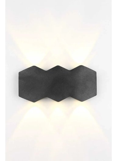 LAMPARA APLIQUE FOCO PARED NEGRO HOGAR LUZ CALIDA - 1