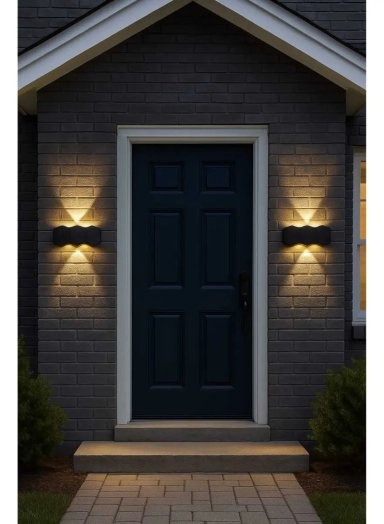 LAMPARA APLIQUE FOCO PARED NEGRO HOGAR LUZ CALIDA - 6