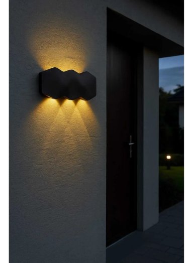 LAMPARA APLIQUE FOCO PARED NEGRO HOGAR LUZ CALIDA - 7