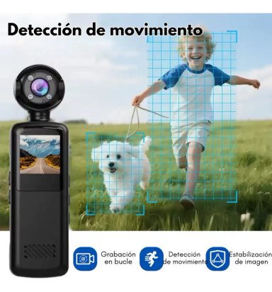 MINI CAMARA PORTATIL WIFI BODYCAM HD CON PANTALLA - 3