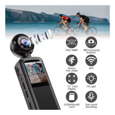 MINI CAMARA PORTATIL WIFI BODYCAM HD CON PANTALLA - 8