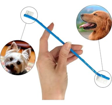 KIT DENTAL PARA MASCOTAS PASTA DE DIENTES Y 3 CEPILLOS - 4