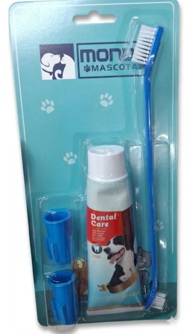 KIT DENTAL PARA MASCOTAS PASTA DE DIENTES Y 3 CEPILLOS - 6
