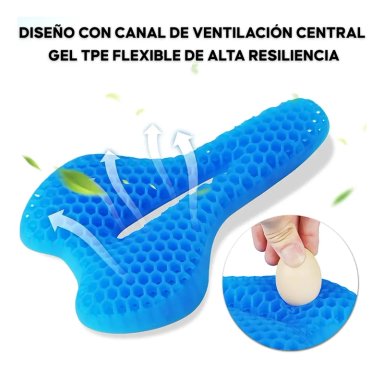 FUNDA COJIN DE GEL PARA ASIENTO DE BICICLETA ERGONOMICO - 2