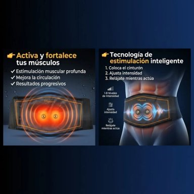 CINTURON ELECTROESTIMULADOR MUSCULAR ABDOMEN RECARGABLE - 3