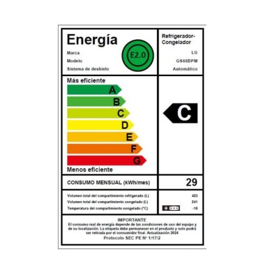 REFRIGERADOR SIDE BY SIDE LG 664 LITROS CON MOTOR SMART INVERTER GS66BPM - 3
