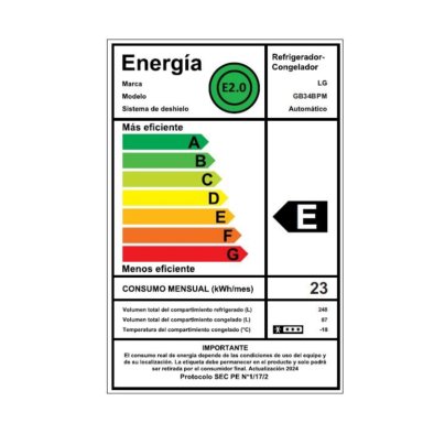 REFRIGERADOR BOTTOM FREEZER LG GB34BPM 335L NO FROST - 8