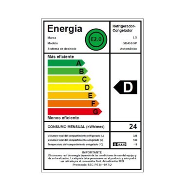 REFRIGERADOR BOTTOM FREEZER LG 461 LITROS CON THINQ™ GB45SGP - 3
