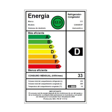 REFRIGERADOR SIDE BY SIDE LG 655 LITROS CON MOTOR SMART INVERTER COMPRESSOR GS66BVP - 3