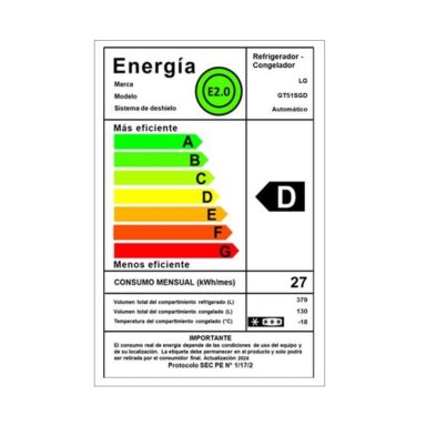 REFRIGERADOR TOP FREEZER LG 509 LITROS CON MOTOR SMART INVERTER COMPRESSOR GT51SGD - 3