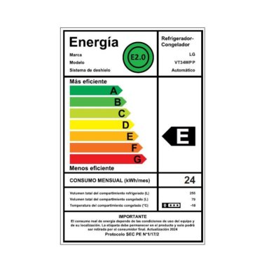 REFRIGERADOR TOP FREEZER LG 334 LITROS CON MOTOR SMART INVERTER COMPRESSOR VT34WPP - 3