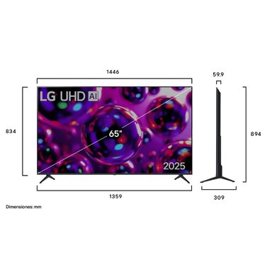 Smart TV 65" LG UHD AI UA80 4K (2025) +  AI Magic Remote - 3
