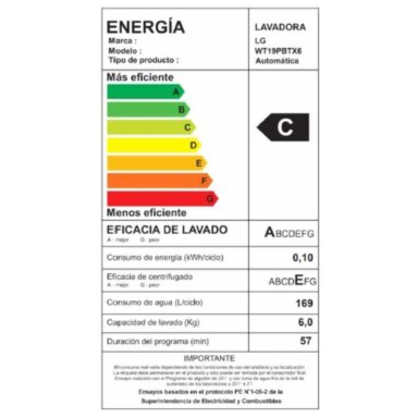 LAVADORA CARGA SUPERIOR LG 19KG WT19PBTX6 CON TURBO DRUM - 3