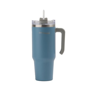 TERMO MUG STRAW WASABI ACERO INOX  1,1 LT AZUL - 1
