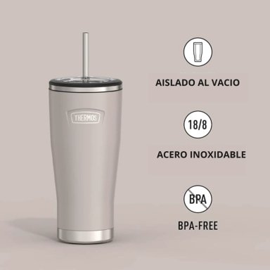 TERMO MUG ICON ACERO CON BOMBILLA 710ML BEIGE - 2