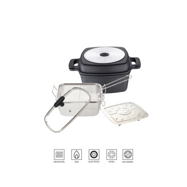 SARTEN CUADRADO ALUMINIO FUNDIDO FOODIES 5 EN 1 - 3