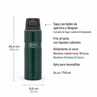 BOTELLA ACERO INOX KING 710ML MATT GREEN - 2