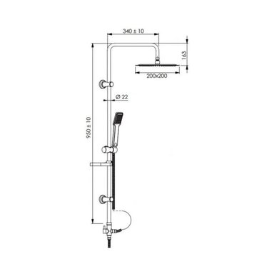 COLUMNA DE DUCHA DE TODO Y MÁS CUADRADA MODERNA TINA CON LLAVE DE PASO - 3