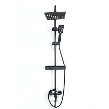 COLUMNA TINA DUCHA DE TODO Y MÁS CUADRADA NEGRA LLAVE MONOMANDO MODERNA - 5
