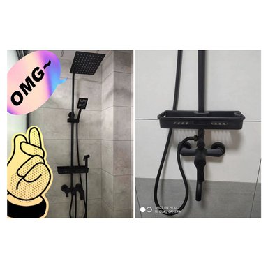 COLUMNA TINA DUCHA DE TODO Y MÁS CUADRADA NEGRA LLAVE MONOMANDO MODERNA - 6