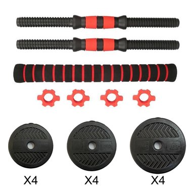 SET MANCUERNAS DE TODO Y MÁS 20 KG AJUSTABLE BARRA ARMABLE EXTENSIÓN - 4